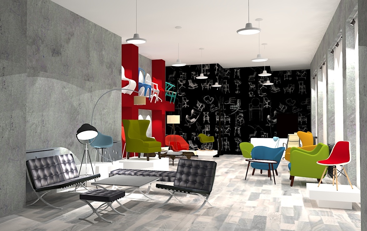 wnętrze – sklep Deisign Town,  Łódź